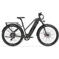 LANKELEISI MX600 Pro 27,5 Elcykel för Landsväg 500W 48V20Ah Stadse-cykel, Oljediskbromsar, Bakre Pakethållare Pedelec för Daglig Pendling & Utomhusresor 48V 500W 20Ah grå