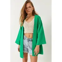 Bianco Viscose-linneblandning kimono