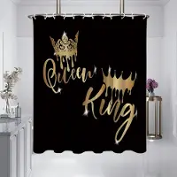 Household supplies MH 1 styck 180x180cm King and Queen digitaltryckt duschdraperi avdelare badrum vattentät och mögelresistent 180x180cm