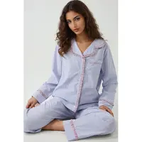 Hiccups for Kids Skjortkrage Rutigt Bomull Pyjamas Set