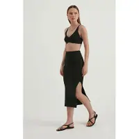 Hiccups for Kids 2 delar: V-ringad Bodycon Crop Top & Hög Midja Maxi med Sidoklyfta
