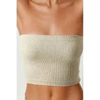 Hiccups for Kids Slim Fit Strapless Ribbad Croptop