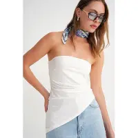 MixRay Utan axelremmar draperad blus