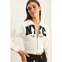 Bianco Huva Tryckt Slim Fit Kort Cardigan