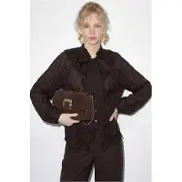 Bianco Knappad Crepe Blus med Slipsdetalj