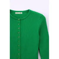 MixRay Knappad Slim Fit Ribbad Stickad Cardigan