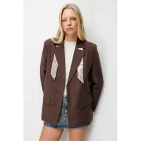 MixRay Linned Blazerjacka med Scarfdetalj
