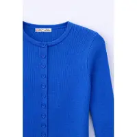 MixRay Knappad Slim Fit Ribbad Stickad Cardigan