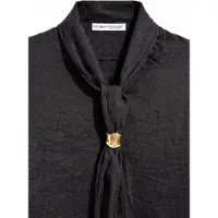 MixRay V-ringad blus med slipsdetalj