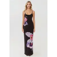 Hiccups for Kids Blommig Bodycon Klänning med Fyrkantig Krage
