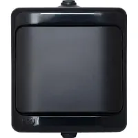 KOS BRYZA enkel strömbrytare IP54 16AX 250V svart 180901