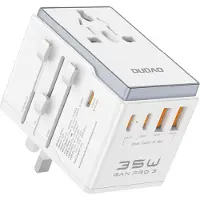 Dudao A35Pro universell reseadapter 35W GaN 3xUSB-C + 2xUSB-A vit