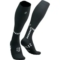 Compressport - Trail running kläder - Full Socks Recovery 2.0 Black för UnisexUll - Storlek 35-38 - Svart