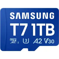 Samsung T7 microSDXC-Kort Box 1 TB UHS-I U3, A2 Application Performance Class, Class 10, v30 Video Speed Class