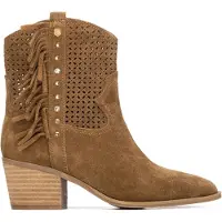 Carmela för kvinnor. 16315003-CAMEL Ankelstövlar i läder 163150 brun (38), 3 till 5 cm, Delat läder, Zip, Casual