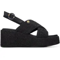 Carmela för kvinnor. 16323403-NEGRO Sandaler 163234 svart (38), Tyg, 5 till 8 cm, Spänne, Casual
