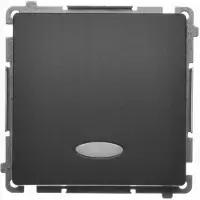 Kontakt-Simon Basic enfasig kopplingsdosa med LED-belysning 10AX 250V snabbanslutning svart BMW1L.01/49