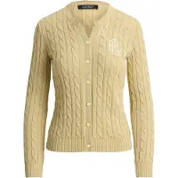 Ralph Lauren för kvinnor. 200P14040501 Bomullscardigan i beige-ekru stickad bomullsjersey (M), Casual, Lång ärm
