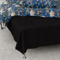 Borg Living Slätt lakan - 240x260 cm - Svart - 100% bomullssatin - Platt lakan