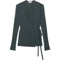 Calvin Klein Jeans Linen Blend Ribbed Wrap Cardigan