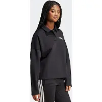 Adidas Sport sweatshirt 'ESSENTIALS LINEAR FLEECE POLO' svart
