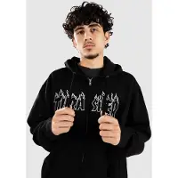 Thrasher Flame Embroidered Hoodie med Dragkedja black Storlek S