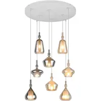 TRIO Lighting Glas pendellampa Aldea, dimbar, Creme / bärnsten, Vardagsrum / matsal, Glas, Pendellampa