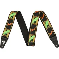 Fender Neon Monogrammed Guitar Strap 2in Green/Orange