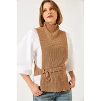 Bianco Texturerad Ribbad Tivoltopp med Slipsknut