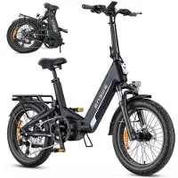 KUKIRIN ENGWE L20 BOOST - 20-tums elcykel - Räckvidd på 140 km - Avtagbart batteri 48 V 13 Ah - 250 W motor - Svart