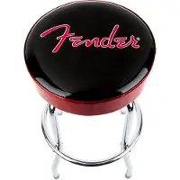 Fender Red Sparkle Logo Barstool Black/Red Sparkle/Chrome 30"