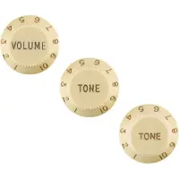 Fender Stratocaster Knob Acessory Set - Aged White - vnster hand