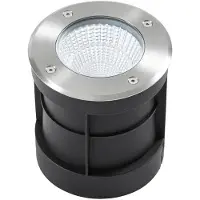 Arcchio LED-golvspot Thentos, Ø 12 cm, 60°, nickel, IP67 Thentos, Aluminium / grå / zink, Rostfritt stål, Markspotlights