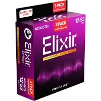 Elixir Phosphor Bronze Nanoweb 12-53 3 Pack