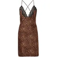 Hunkemoller Nattlinne 'Gabrielle' brun / cappuccino / svart