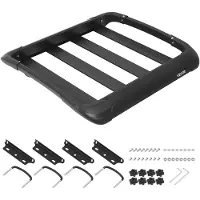 Vevor Takräckekorg, 965 x 965 x 142 mm, Universal kraftig takräckekorg, 68,04 kg kapacitet, Allvädershållare för biltak, Passar tvärbalkar upp till 3,54 x 1,97 tum, för SUV-lastbil