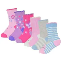 Sock Snob 6 par babyflickor med fjärilsdesign Strumpor | | Mjuka bekväma djurstrumpor för småbarn - Djur