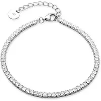 Luxenter 925 Sterling Silver Armband med Rhodiumpläterad Briljant Zirkonia - Oty