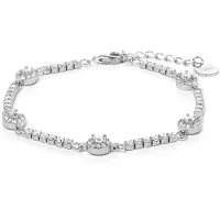 Luxenter 925 Sterling Silver Armband med Rhodiumpläterad Briljant Zirkonia - Daimas