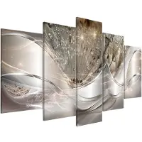 Love Fashion Home 5-delat väggmålningar set Vägg Modern konstverk Väggdekor Kreativ spraymålning Soffbakgrundsmålning gul
