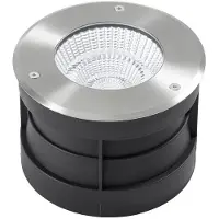Arcchio LED-golvspot Thentos, Ø 18 cm, 60°, nickel, IP67 Thentos, Aluminium / grå / zink, Rostfritt stål, Markspotlights