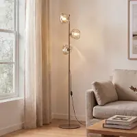 TK Lighting Golvlampa Lava , Creme / bärnsten, Vardagsrum / matsal, Glas, Modern, Golvlampa
