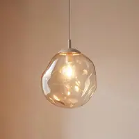TK Lighting Hänglampa Lava , dimbar, Creme / bärnsten, Vardagsrum / matsal, Glas, Modern, Pendellampa