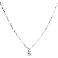 Luxenter Halsband med Glänsande Zirkonia silverfinish - Alfabet