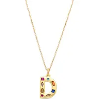 Luxenter Luxenterhalsband med flerfärgade zirkoner 18k guldfinish - Alfabet