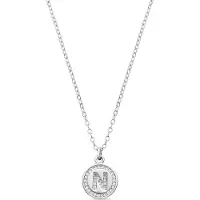 Luxenter Rhodiumpläterat Briljant Zirkonia Halsband - Alfabet