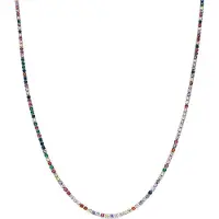 Luxenter halsband med flerfärgade zirkoner silverfärgad finish - Serly