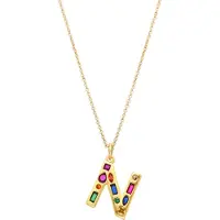 Luxenter Luxenterhalsband med flerfärgade zirkoner 18k guldfinish - Alfabet