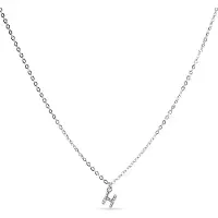 Luxenter Halsband med Glänsande Zirkonia silverfinish - Alfabet