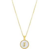 Luxenter halsband i vit pärlemor med 18K guldfinish - Alfabet